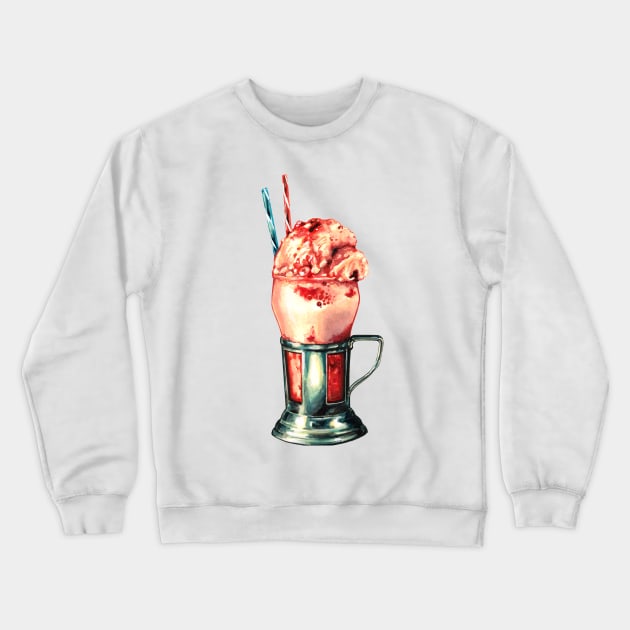 Strawberry Milkshake Crewneck Sweatshirt by KellyGilleran